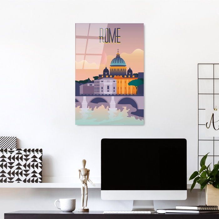 Wallity Cuadro Decorativo de Vidrio Templado Multicolor 30 x 45 cm